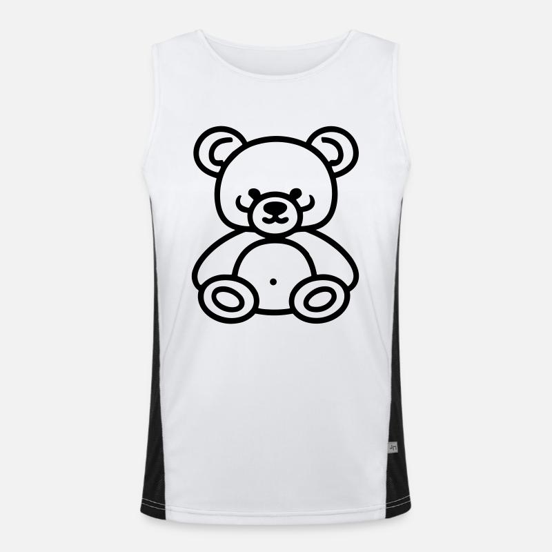 Teddy Bear - Men's Functional Contrast Tank Top  - white/black