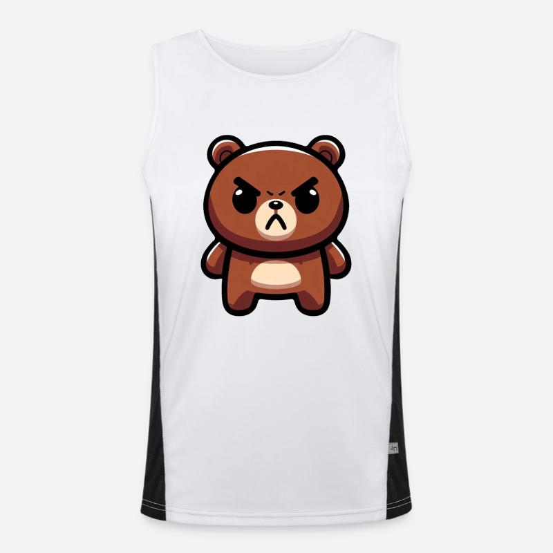 Heftige Braunbär-Kunst Funktionelles Kontrast-Tank Top für Männer 
