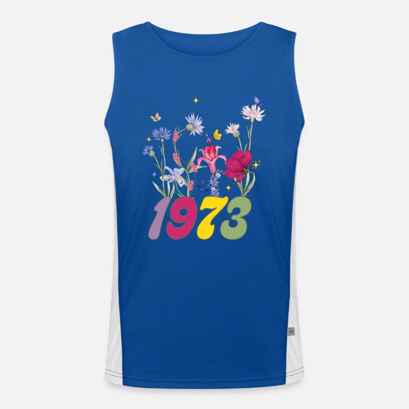Année de naissance 1973 fleurs sauvages Débardeur respirant contrasté Homme 