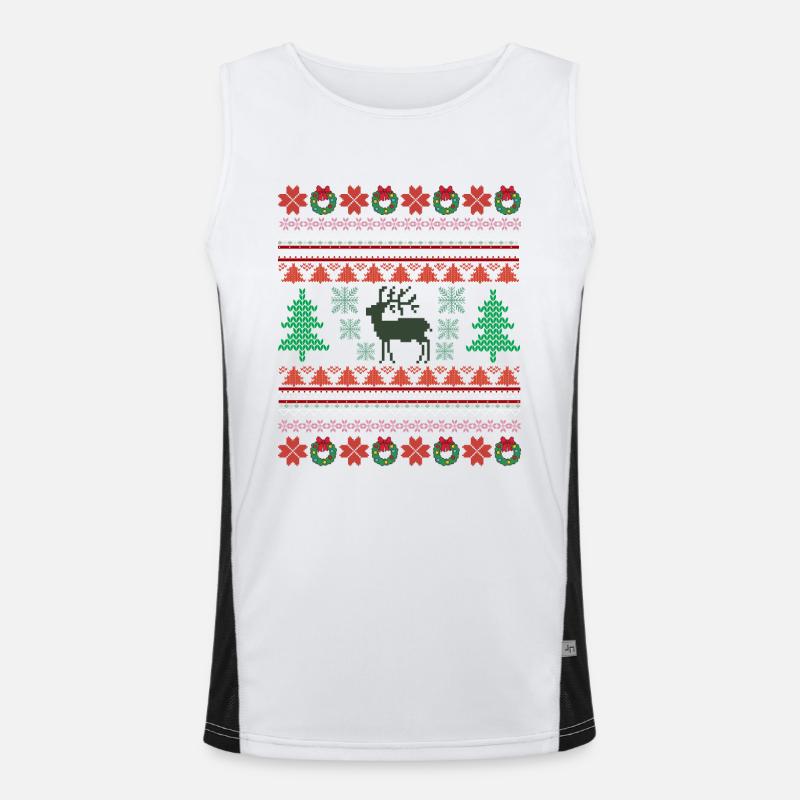 Retro Christmas Pattern 2 Men's Functional Contrast Tank Top 
