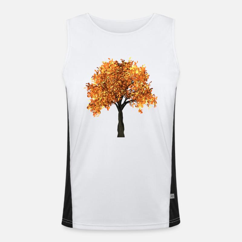tree arbre blaetter automne branches isolée Débardeur respirant contrasté Homme 