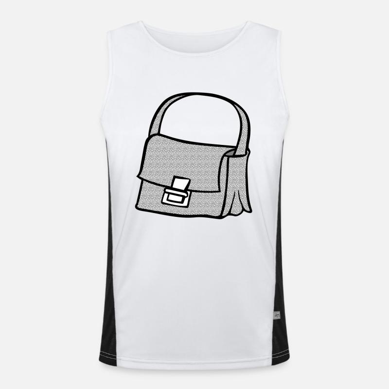 backpack suitcase backpack bag briefcase125 - Men's Functional Contrast Tank Top  - white/black