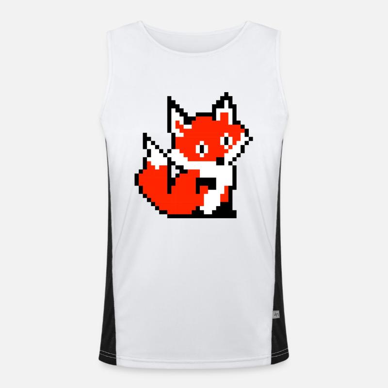 Fox Fox Paw rétro conception de chemise de pixel Débardeur respirant contrasté Homme 
