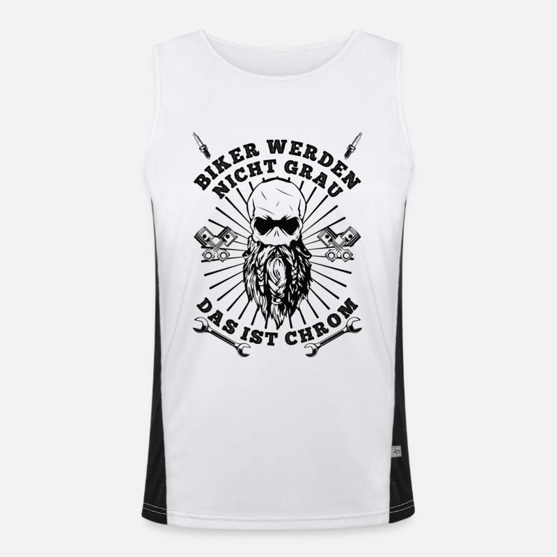BIKER WERDEN NICHT GRAU DAS IST CHROM Funktionelles Kontrast-Tank Top für Männer 
