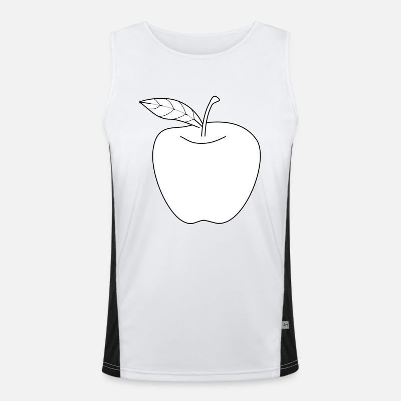 Apfel schwarz-weiß Geschenk Geschenkidee Funktionelles Kontrast-Tank Top für Männer 