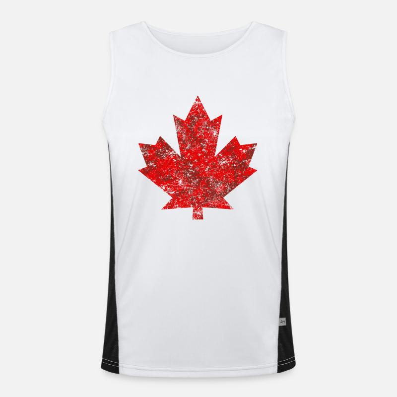 Canada Feuille d'érable Feuille d'érable Canada grunge Amérique Débardeur respirant contrasté Homme 