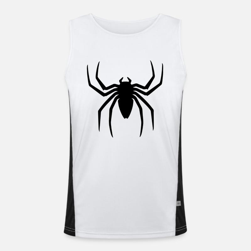 Schwarze Spinne Halloween Geschenkidee Funktionelles Kontrast-Tank Top für Männer 