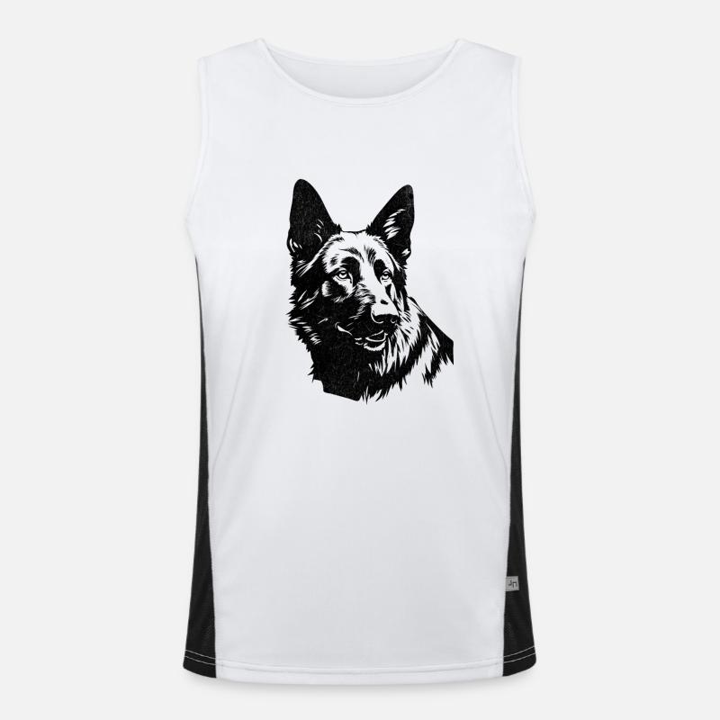 Hund: Deutscher Schäferhund Funktionelles Kontrast-Tank Top für Männer 