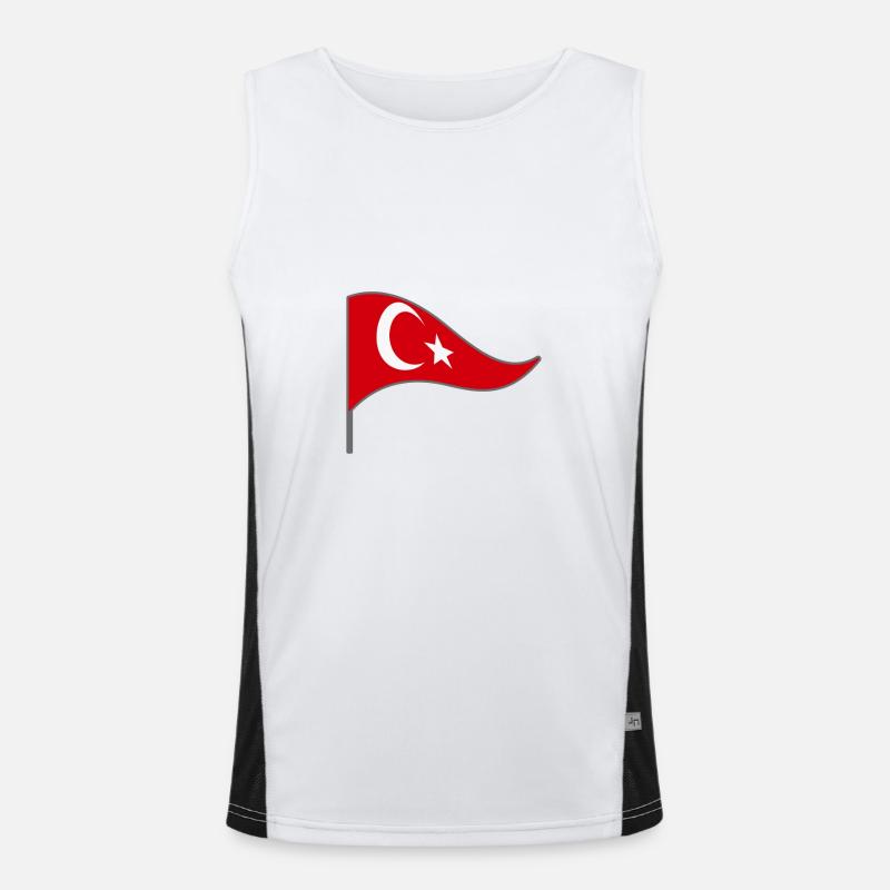 Drapeau. Drapeau. Drapeau du pays. Erdo.Turkey. Turquie. Débardeur respirant contrasté Homme 