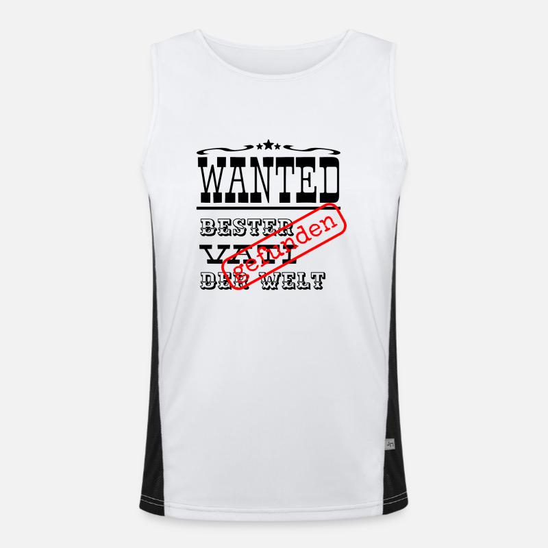 Bester Vati Wanted Funktionelles Kontrast-Tank Top für Männer 