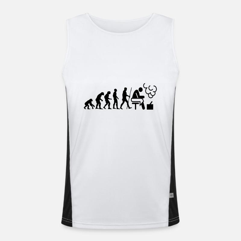 Die Evolution der Sauna als Geschenk Funktionelles Kontrast-Tank Top für Männer 