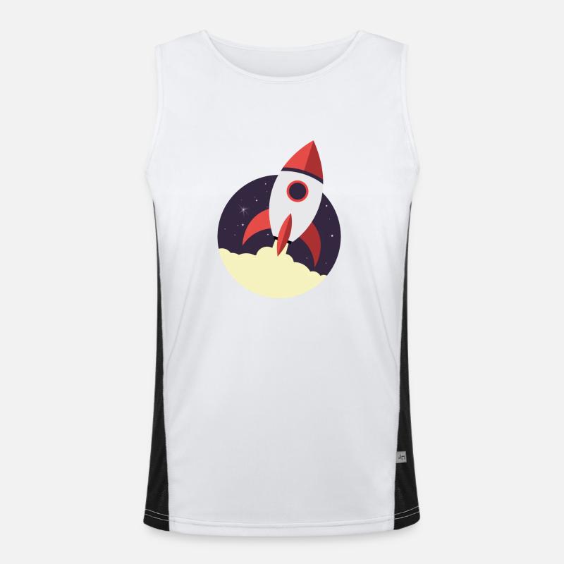 Rocket launch, rocket, space Men's Functional Contrast Tank Top 