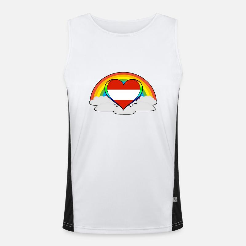 Gift Rainbow Pride Pride Austria - Men's Functional Contrast Tank Top  - white/black