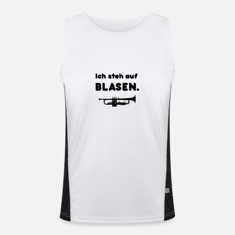 BLASEN Spruch Wortwitz Trompete Musik Geschenkidee Funktionelles Kontrast-Tank Top für Männer 