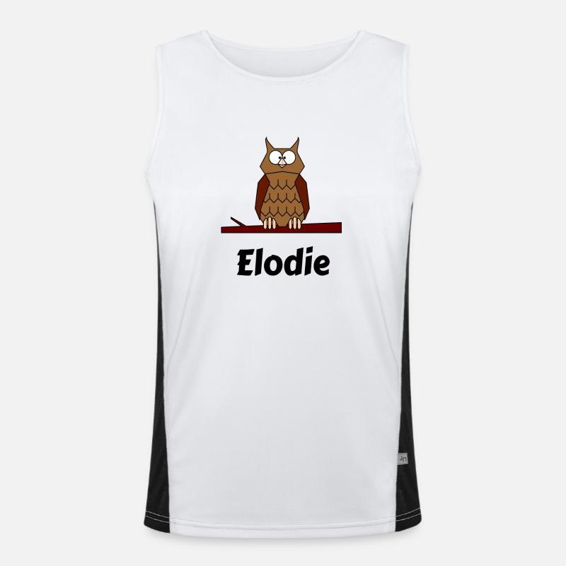 Kinder Schule Geboren Eule Motiv Elodie Funktionelles Kontrast-Tank Top für Männer 