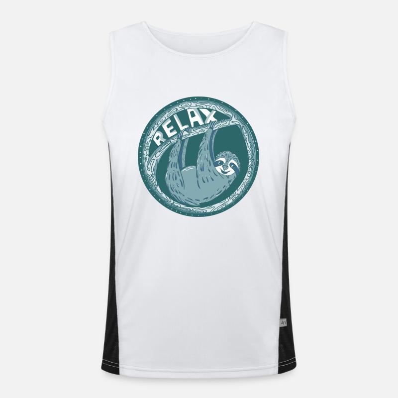 RELAX - blue sloth Men's Functional Contrast Tank Top 