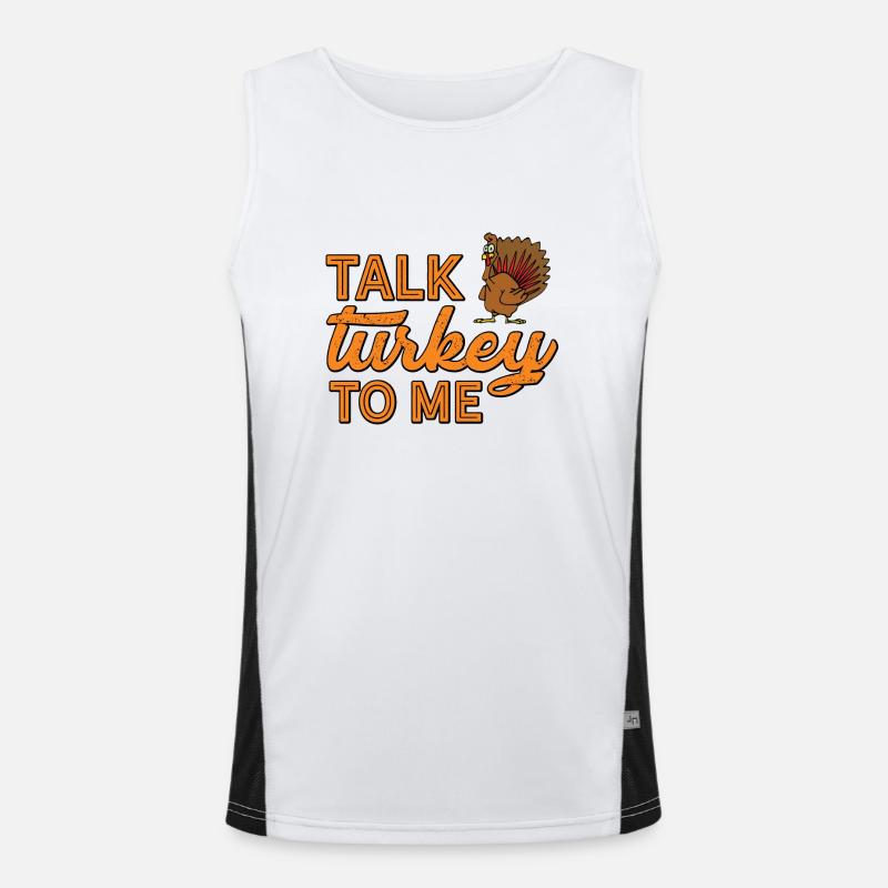 Nenn mich Truthahn Funktionelles Kontrast-Tank Top für Männer 