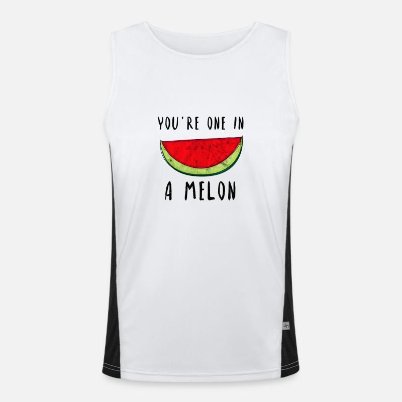 One in a melon watermelon love couples gift Men's Functional Contrast Tank Top 