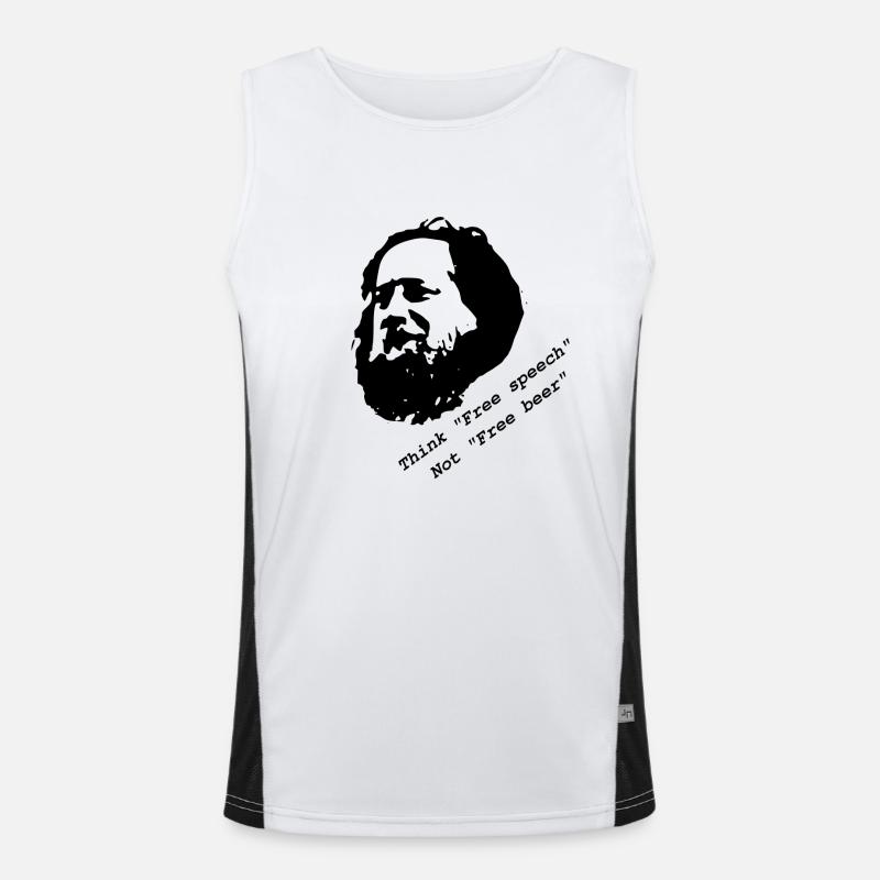 Stallman 'Think free speech, not free beer' Débardeur respirant contrasté Homme 