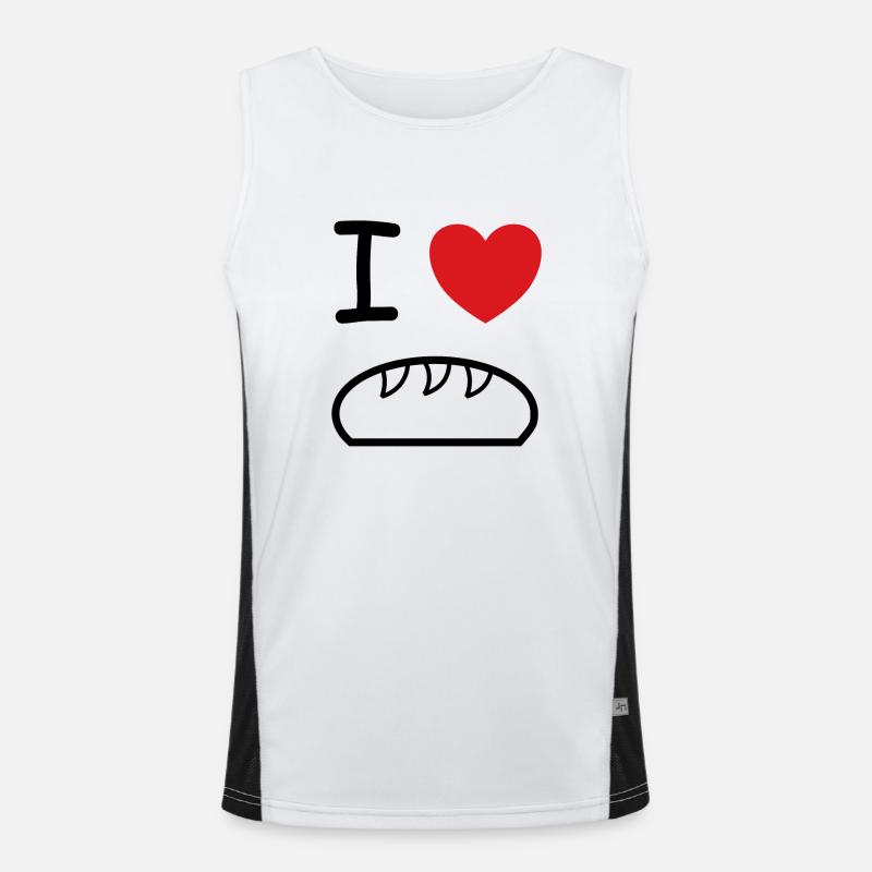 Ich liebe Brot Bäcker Geschenk Idee Funktionelles Kontrast-Tank Top für Männer 