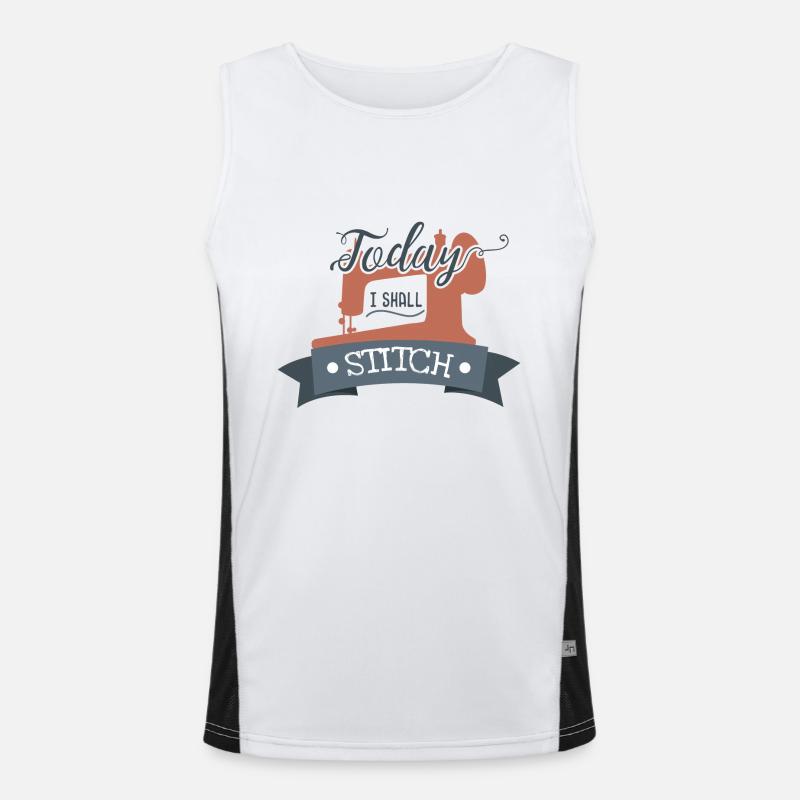 Sewing sewing machine tailor gift needle thread Men's Functional Contrast Tank Top 