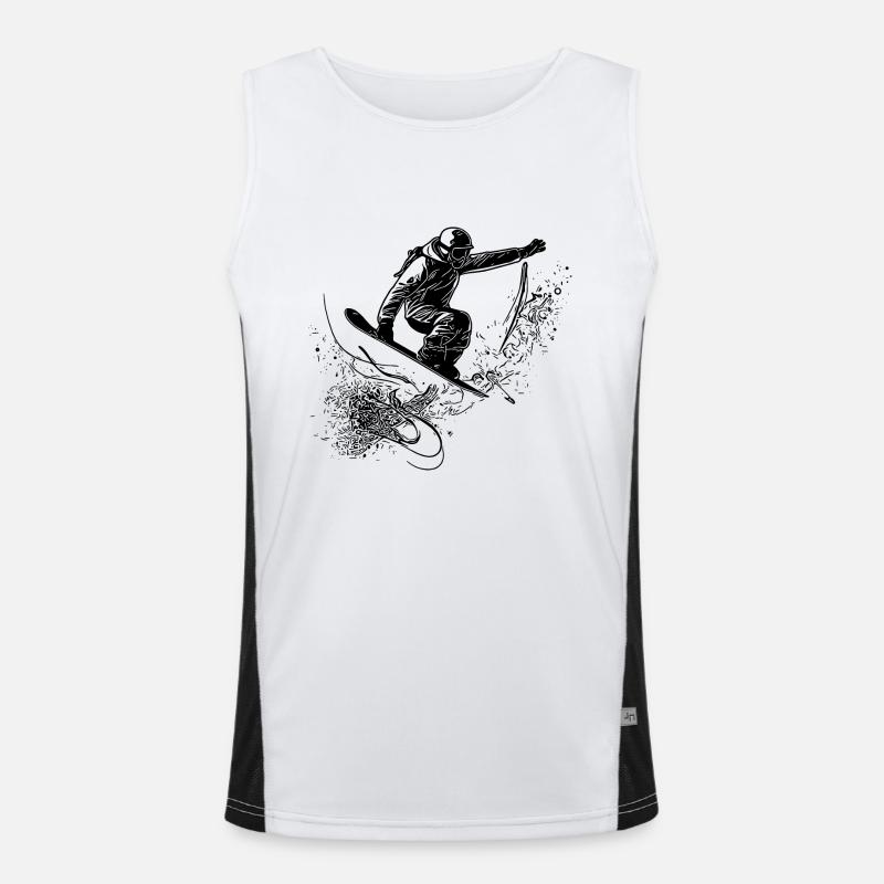 Snowboard Jump Style Extremely Cool Freestsyle Men's Functional Contrast Tank Top 