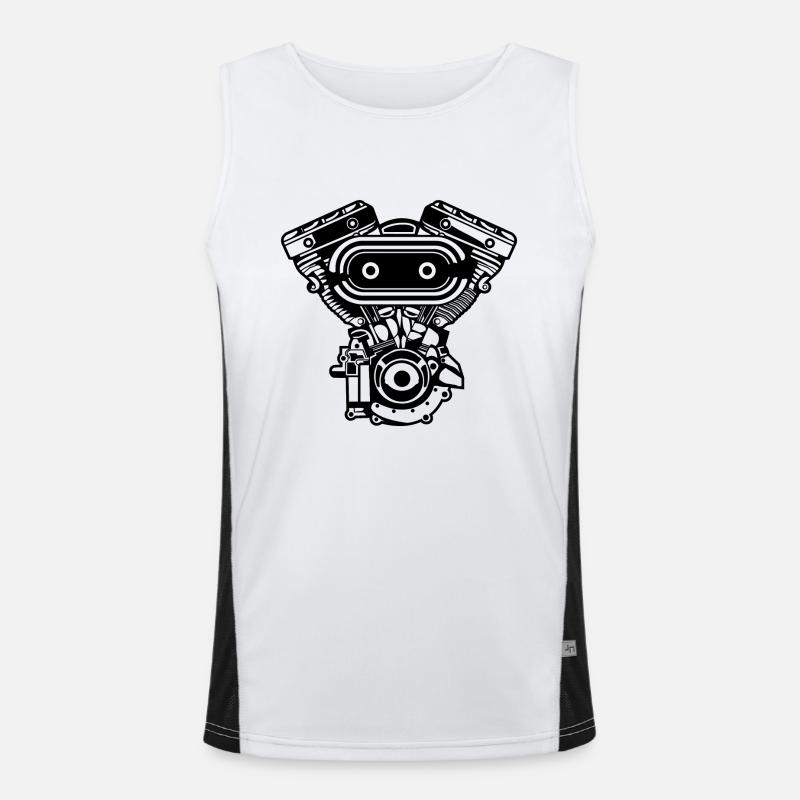 Motorrad Motor / Engine 02_schwarz Funktionelles Kontrast-Tank Top für Männer 