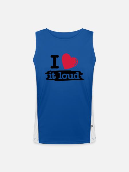 i love it loud - Débardeur respirant contrasté Homme  - bleu/blanc - Devant