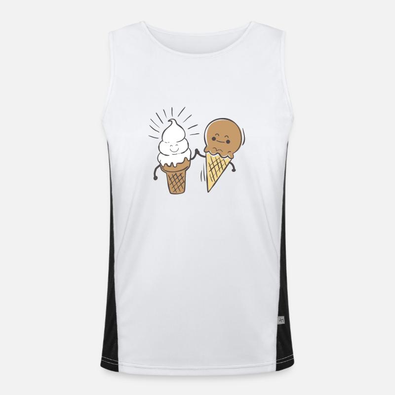 Beste Freunde - Eis Funktionelles Kontrast-Tank Top für Männer 