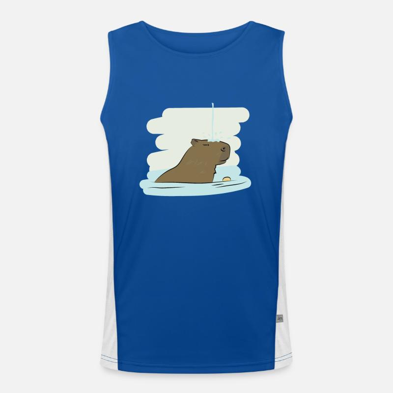 Design d’illustration « Baisers de Capybara » Débardeur respirant contrasté Homme 