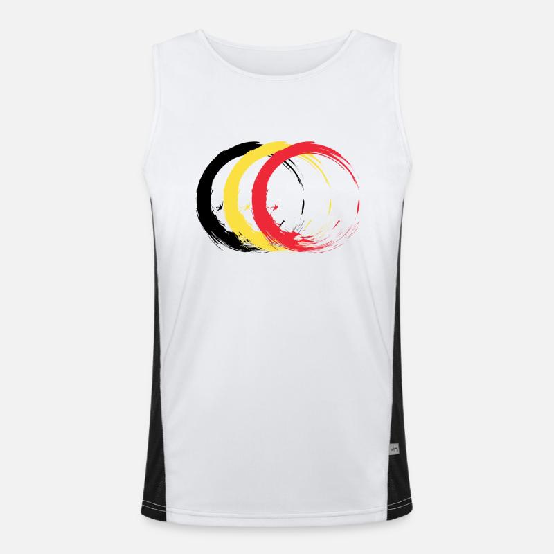 Cercle brosse couleurs drapeau drapeau de la Belgique Débardeur respirant contrasté Homme 