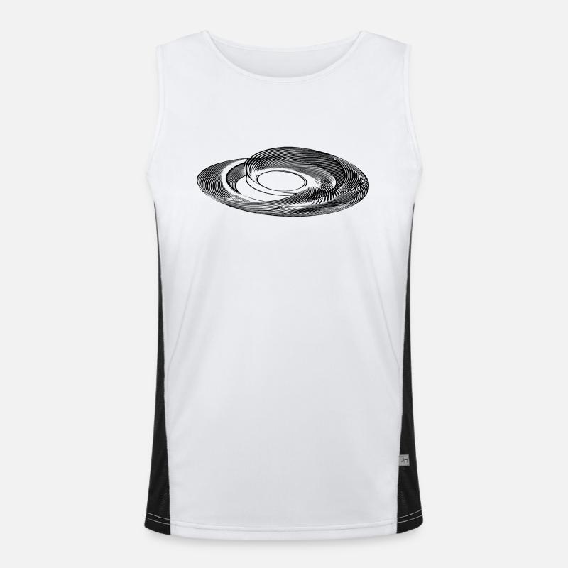 Geometric Parabolas Circle Ellipses Lines - Men's Functional Contrast Tank Top  - white/black