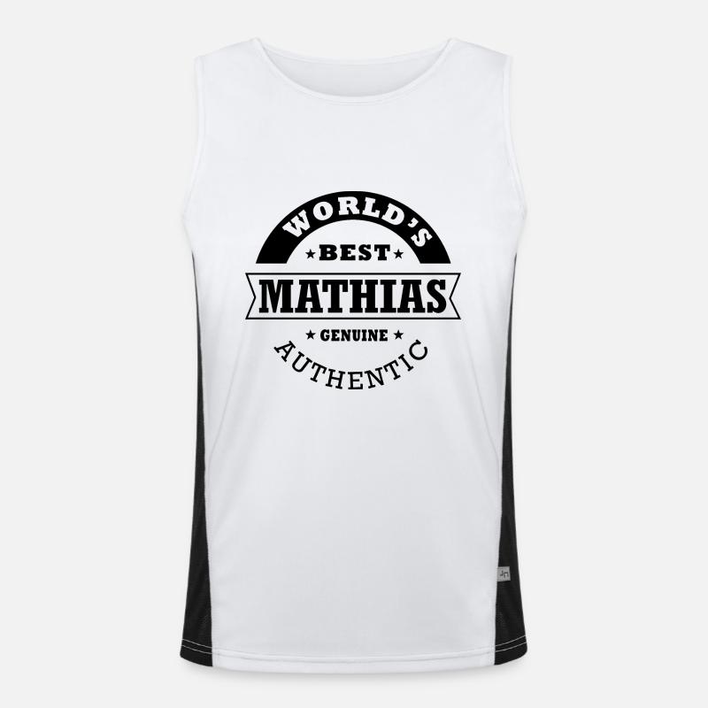Mathias world s best gift first name mathias Men's Functional Contrast Tank Top 