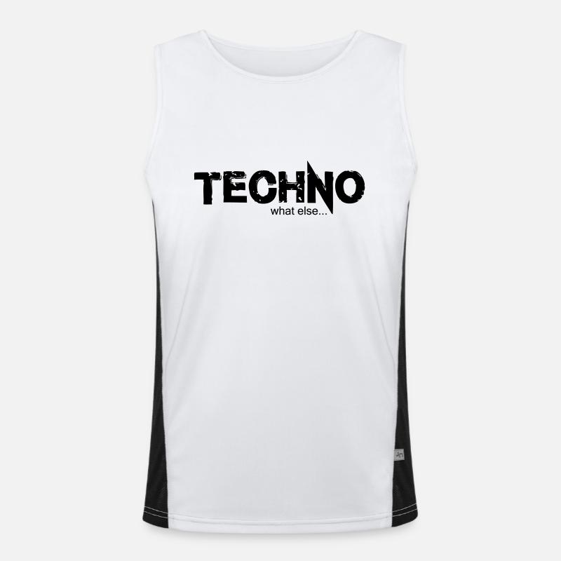 TECHNO what else .... Design 2 - Men's Functional Contrast Tank Top  - white/black