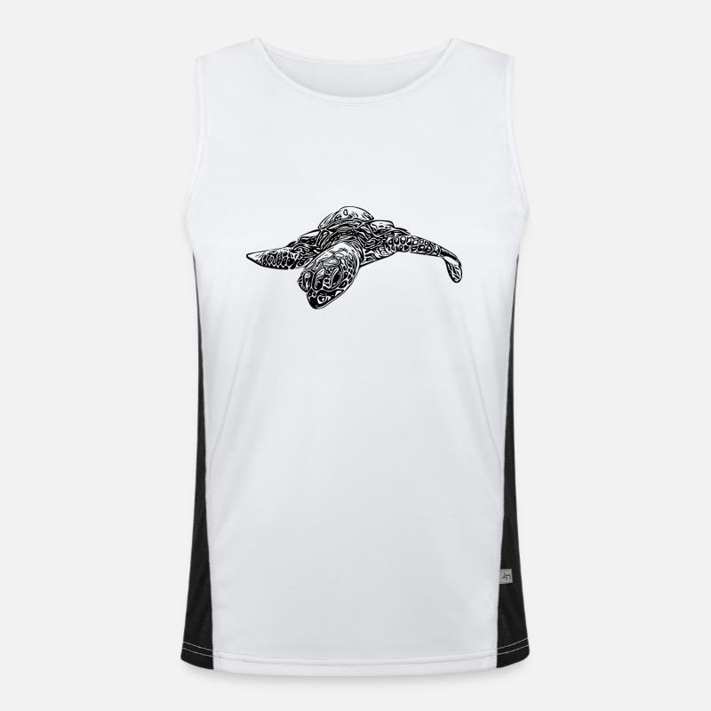 Little curious turtle Men's Functional Contrast Tank Top 