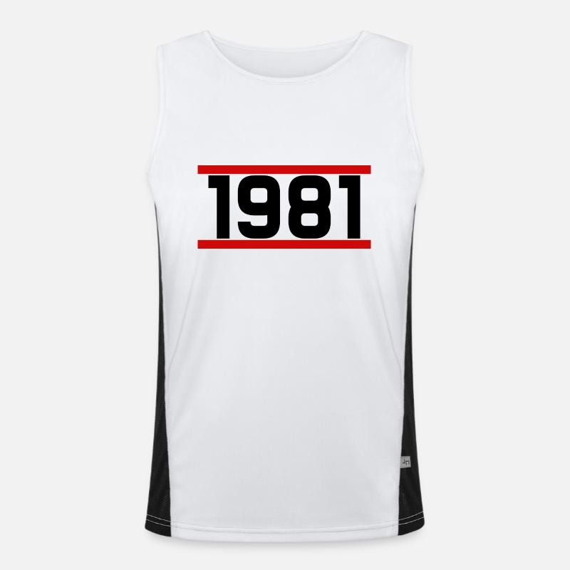 Alte Schule 1981 Funktionelles Kontrast-Tank Top für Männer 