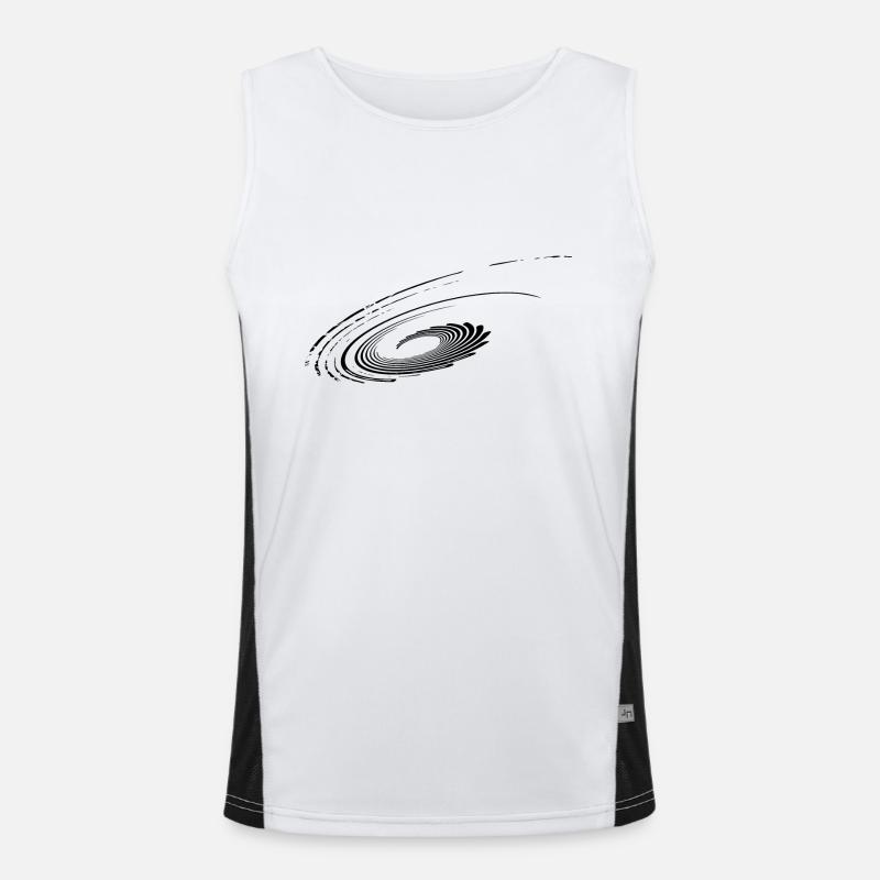 Geometric Planes Parabolas Ellipses Lines - Men's Functional Contrast Tank Top  - white/black