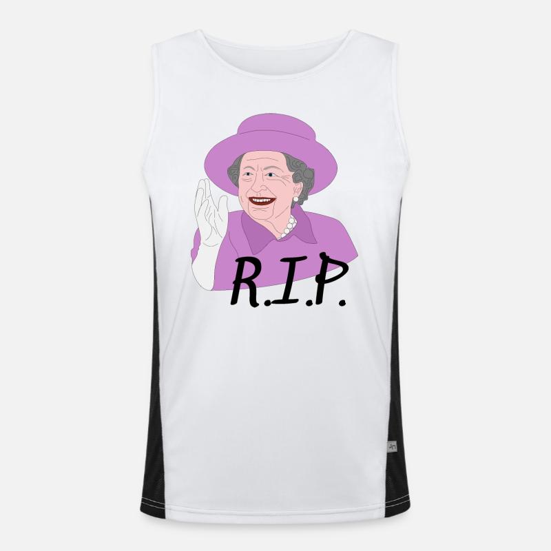 Elisabeth II Death RIP Design Men's Functional Contrast Tank Top 