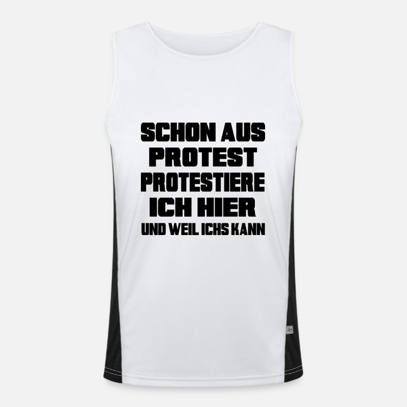 Mensch protestiert Protest-Statement "dagegen" Funktionelles Kontrast-Tank Top für Männer 