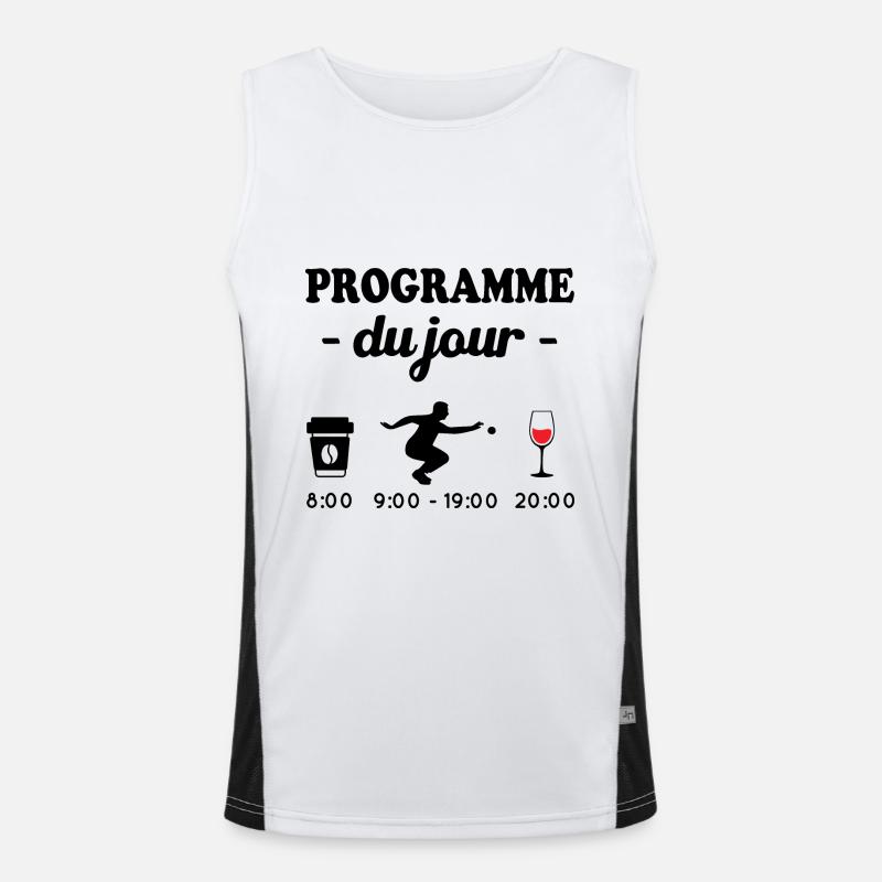Pétanque le programme, Programme du jour pétanque Débardeur respirant contrasté Homme 