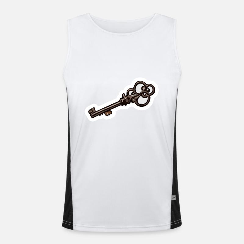 Key / Lock / Locked / Security - Men's Functional Contrast Tank Top  - white/black