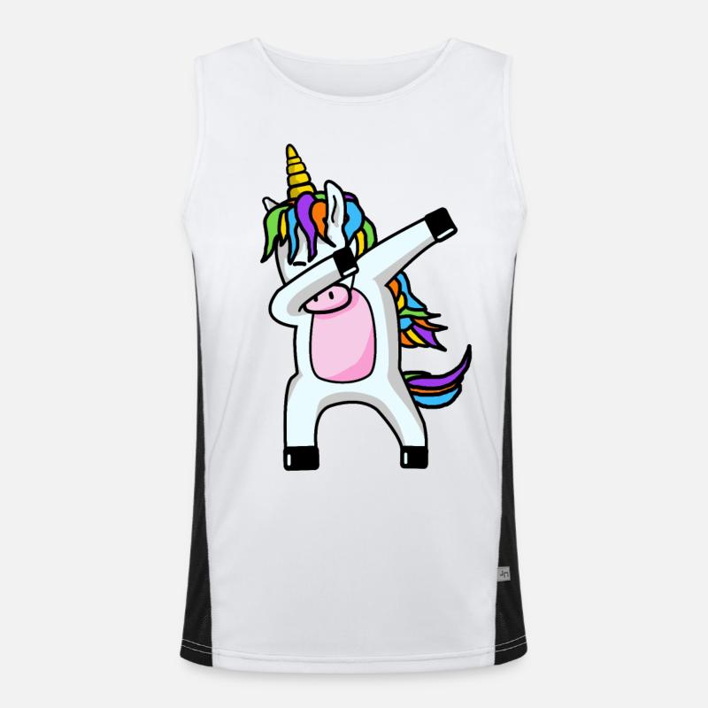 Dabbing Unicorn dabbendes Licorne Dab tendance Débardeur respirant contrasté Homme 
