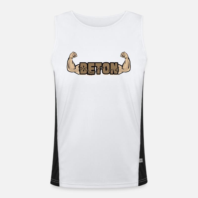 Concrete strength training muscles Men's Functional Contrast Tank Top 