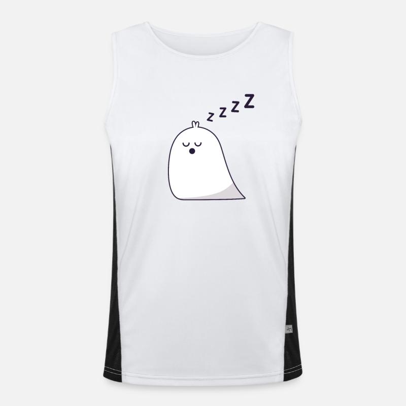 Halloween funny ghost Men's Functional Contrast Tank Top 