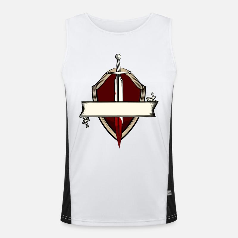 Épée bannière blason médiéval combat à l'épée Débardeur respirant contrasté Homme 