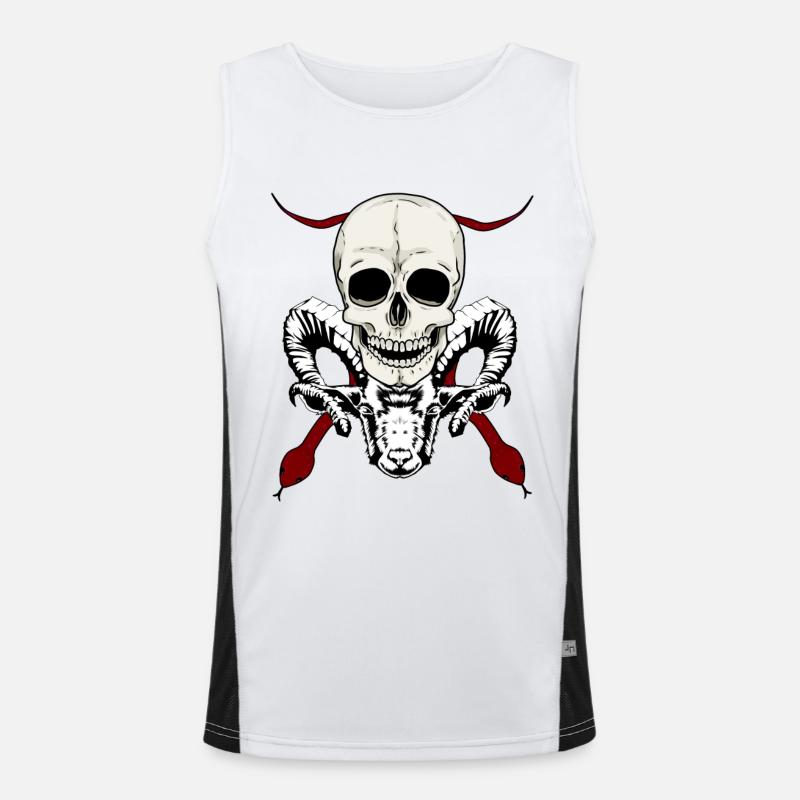 Devil Satan Satan Satanic Demon Devilish Skull Men's Functional Contrast Tank Top 