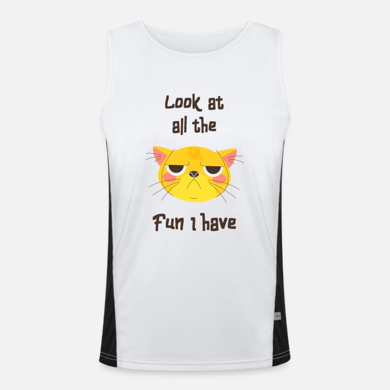Chat Sakrasmus fun fun chat grincheux Débardeur respirant contrasté Homme 