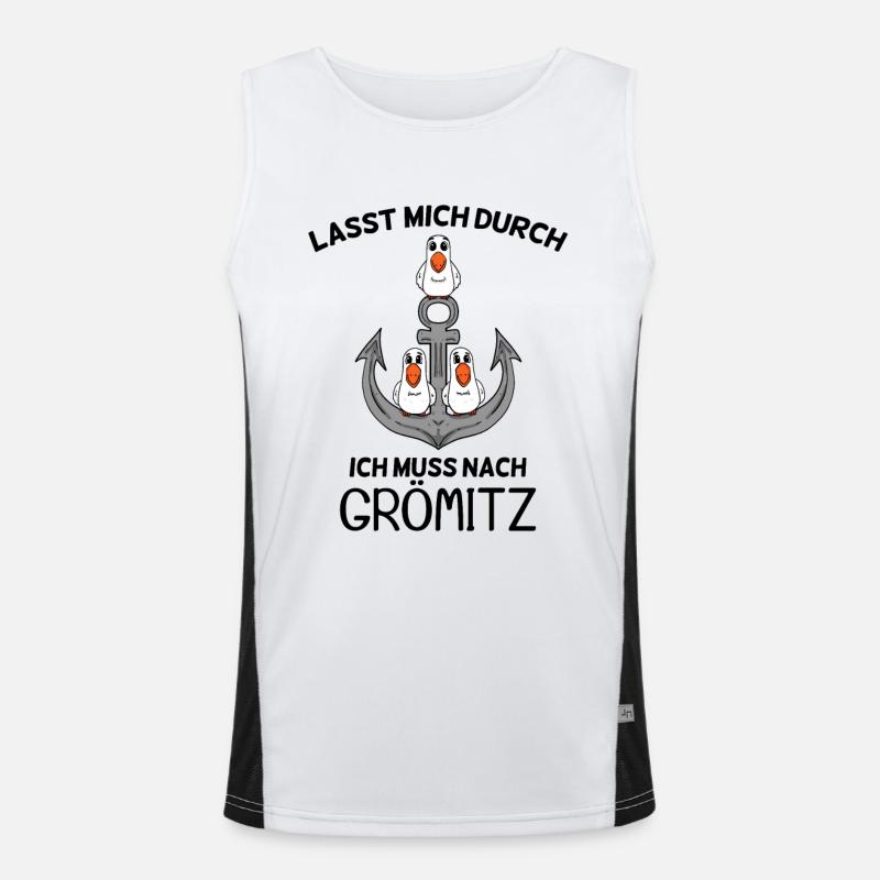 Grömitz Ostsee Spruch Geschenk Funktionelles Kontrast-Tank Top für Männer 