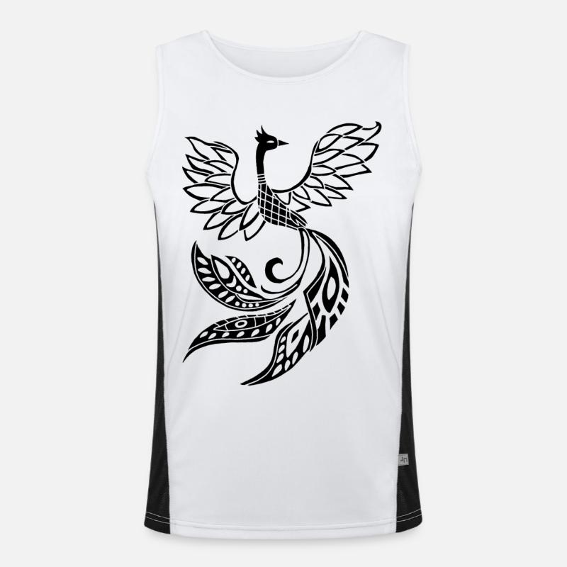 Schwarzer Phönixvogel Funktionelles Kontrast-Tank Top für Männer 