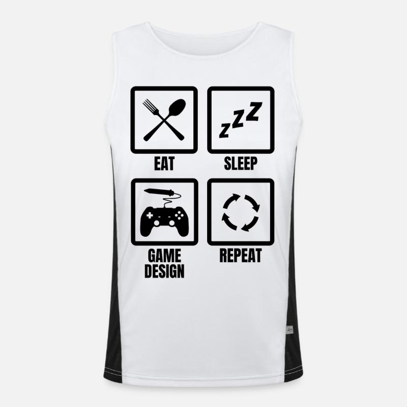Game Design Routine - Men's Functional Contrast Tank Top  - white/black